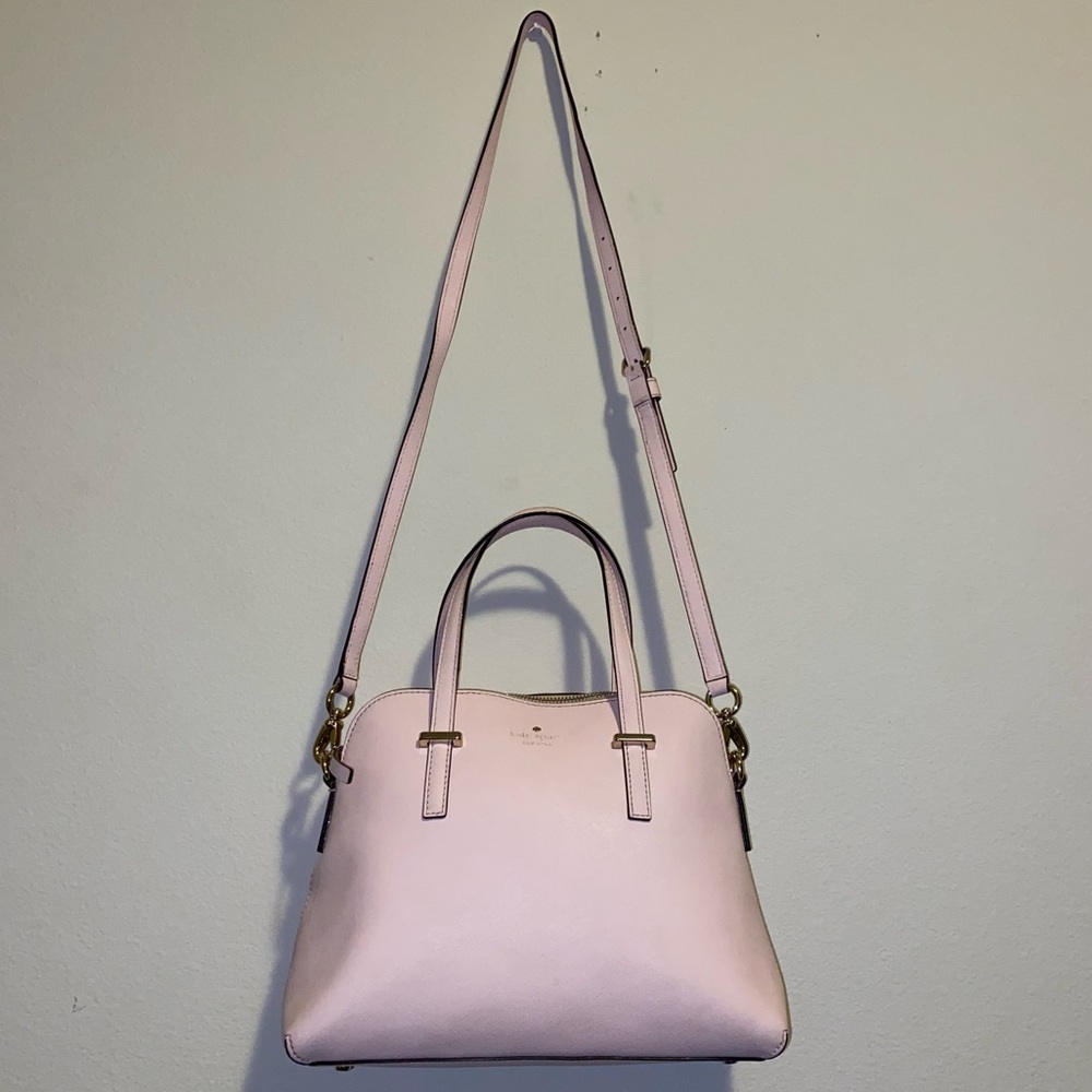 Kate Spade New York Leather Handbag Light Pink Shoulder Bag Handbag Purse EUC
